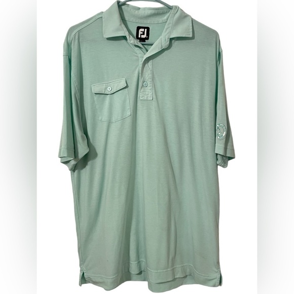 Footjoy FJ Mens Light Green Front Pocket Polo Shirt size Medium - Picture 1 of 9